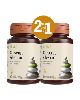 Ginseng Siberian, 30 capsule + 30 capsule gratis, Alevia - Tonic